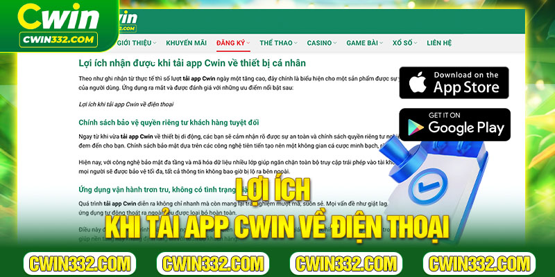 Lợi ích khi tải app Cwin về điện thoại